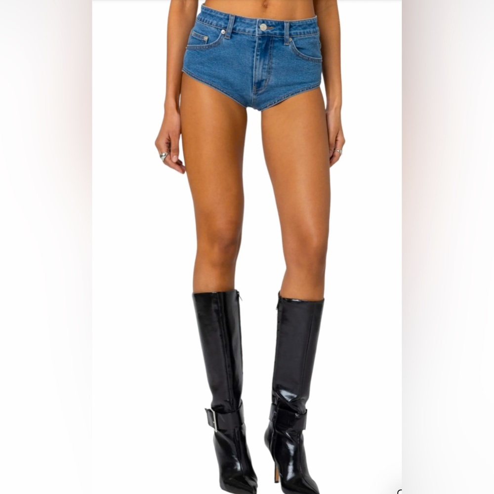 EDIKTED Micro Denim Shorts